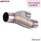 EPMAN Universal Y-Pipe Exhaust Pipe Tip Dual 2.25"/2.5"/3" Inlet / Outlet Stainless Steel 10PCS/Carton EPEXY2210Y