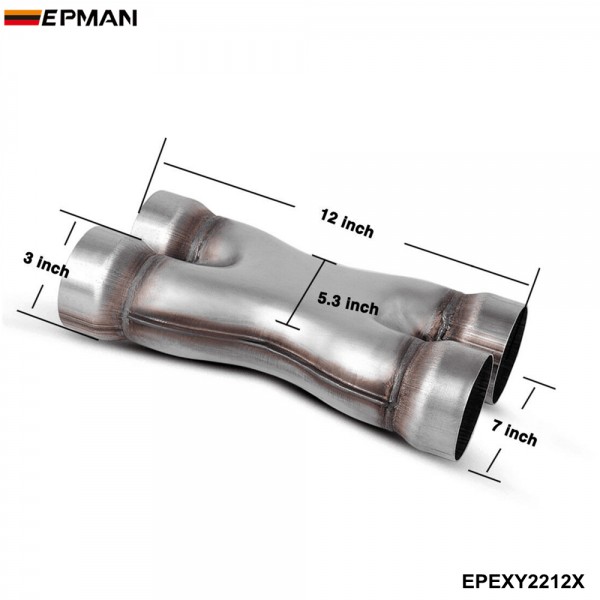 EPMAN Universal Crossover X-Pipe Dual 2.25"/2.5"/3" In/Out Stainless Steel Muffler Exhaust Tip 10PCS/Carton EPEXY2212X EPMAN Universal Crossover X-Pipe Dual 2.25"/2.5"/3" In/Out Stainless Steel Muffler Exhaust Tip 10PCS/Carton EPEXY2212X