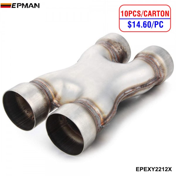 EPMAN Universal Crossover X-Pipe Dual 2.25"/2.5"/3" In/Out Stainless Steel Muffler Exhaust Tip 10PCS/Carton EPEXY2212X EPMAN Universal Crossover X-Pipe Dual 2.25"/2.5"/3" In/Out Stainless Steel Muffler Exhaust Tip 10PCS/Carton EPEXY2212X