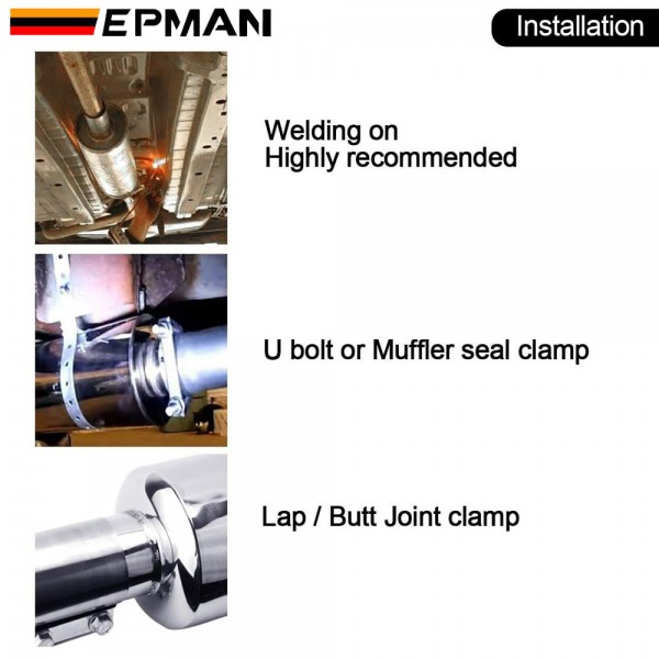 EPMAN 6PCS/Carton Stainless Steel 4" 102mm Outlet Round Exhaust Muffler BURNT TIP 51mm 57mm 63mm 76mm (Pre-order customization)