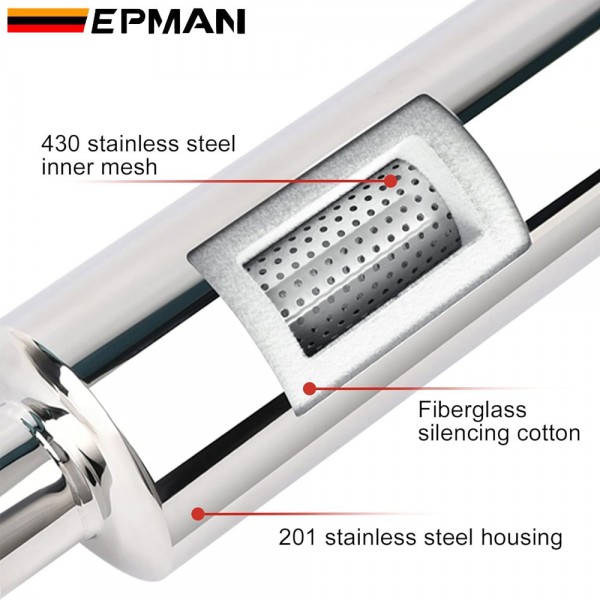 EPMAN 12PCS/Carton Universal 3.5" Exhaust Muffler Silencer Tip Chrome Stainless Steel 89mm Exhaust Pipe Inlet 2" 2.25" 2.5" 2.75" (Pre-Order Customization)