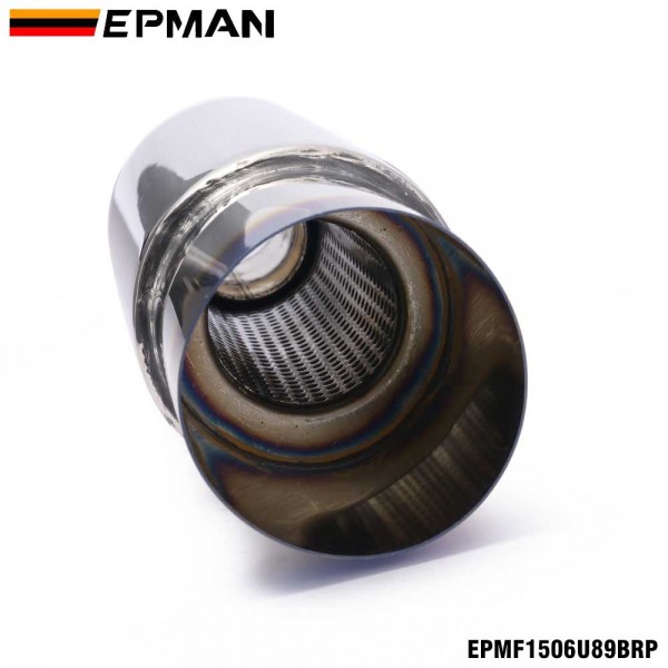 EPMAN 12PCS/Carton Car motorbike Exhaust systems Muffler Tip Universal Stainless steel ID 51mm 57mm 63mm 70mm Outlet 89mm styling Silencer tail pipe Burnt Tip (Pre-Order)