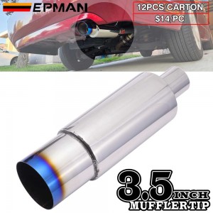EPMAN 12PCS/Carton Car motorbike Exhaust systems Muffler Tip Universal Stainless steel ID 51mm 57mm 63mm 70mm Outlet 89mm styling Silencer tail pipe Burnt Tip (Pre-Order)
