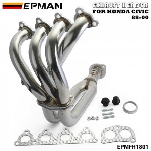 EPMAN Stainless Steel Piping Header Manifold Exhaust For Honda Civic 88-00 EG EF EK EM EPMFH1801
