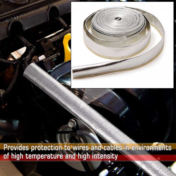 EPMAN 10 Meter Heat Shield Sleeve Insulated Wire Hose Cover Wrap Loom Tube ID 10mm 12mm 15mm 20mm EPMAN 10 Meter Heat Shield Sleeve Insulated Wire Hose Cover Wrap Loom Tube ID 10mm 12mm 15mm 20mm