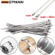 EPMAN 100x 304 Stainless Steel Metal Cable Ties Multi-Purpose Locking Heavy Duty Zip Tie For Exhaust Wrapping