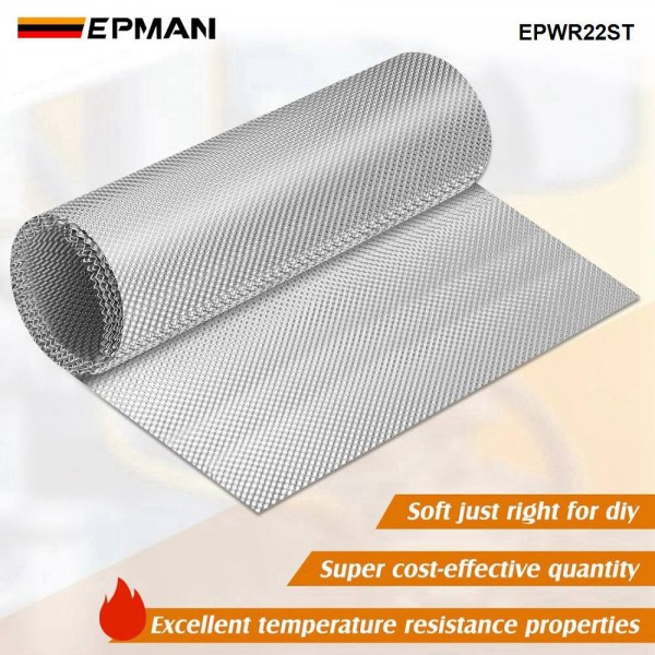 EPMAN 50SHEETS/CARTON Exhaust Heat Shield Automotive Embossed SS304 Heat Shield Muffler Exhaust Wrap, 19.7" x 19.7" for Heat Barrier, Fire Wall, Exhaust Wrap EPWR22ST EPMAN 50SHEETS/CARTON Exhaust Heat Shield Automotive Embossed SS304 Heat Shield Muffler Exhaust Wrap, 19.7" x 19.7" for Heat Barrier, Fire Wall, Exhaust Wrap EPWR22ST