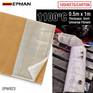 EPMAN 10SHEETS/CARTON 1100°C Self-Adhesive Silicate Fiber Heat Shield Mat | 50x100cm Thermal Barrier EPWR23