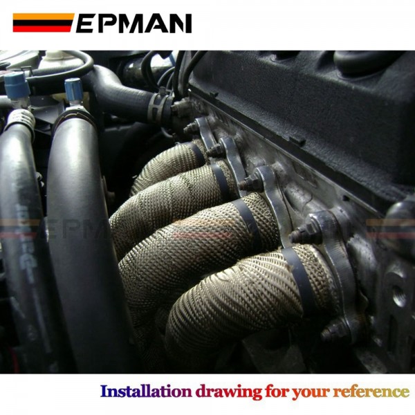 EPMAN Titanium Turbo Manifold Heat Exhaust Thermal Wrap Tape & Stainless Ties 2"x10 Meter EP-WR15TI EPMAN Titanium Turbo Manifold Heat Exhaust Thermal Wrap Tape & Stainless Ties 2"x10 Meter EP-WR15TI