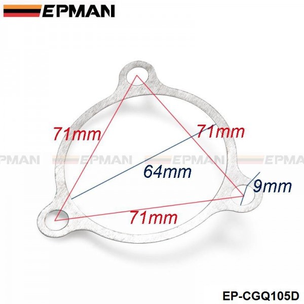 EPMAN 10PCS/LOT Fabberge 2.5" T3 3 Bolt Discharge Internal Wastegate Aluminum Gasket EP-CGQ105D EPMAN 10PCS/LOT Fabberge 2.5" T3 3 Bolt Discharge Internal Wastegate Aluminum Gasket EP-CGQ105D