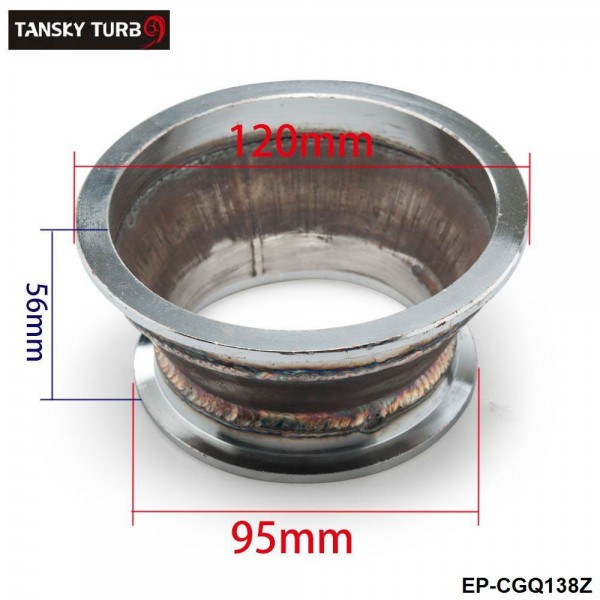 TANSKY -Steel Exhaust manifold uppipe catalyst Reducer for 4" V Band to 3" V Band Flange EP-CGQ138Z