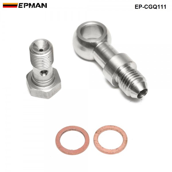 Epman Racing Banjo Bolt Kit M10x1.0 to 4AN Turbo Oil Feed 1.5mm Restrictor For Mitsubishi TD025 TD025L EP-CGQ111