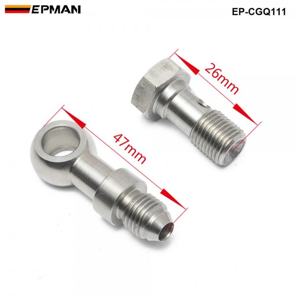 Epman Racing Banjo Bolt Kit M10x1.0 to 4AN Turbo Oil Feed 1.5mm Restrictor For Mitsubishi TD025 TD025L EP-CGQ111