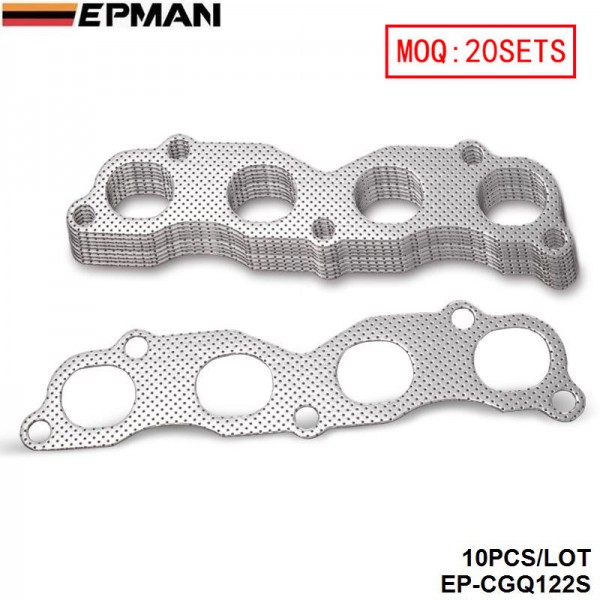 (MOD:20SETS )EPMAN -10PCS/LOT Performance Exhaust Gasket For Honda Civic Integra RSX K20A K20A2 K20Z4 EP-CGQ122S