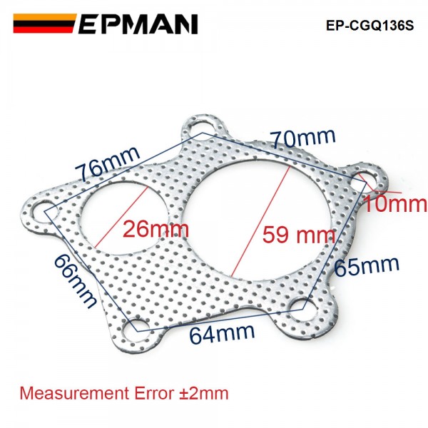 EPMAN 5 Bolt Downpipe Gasket For T3, T3/T4, T04E Turbo Manifold Down Pipes Internal Wastegate Actuator EP-CGQ136S