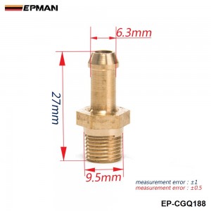  EPMAN -Turbocharger Compressor Brass Boost Nipple For T2 T25 T28 T3 T34 Turbo 1/8"Male NPT EP-CGQ188