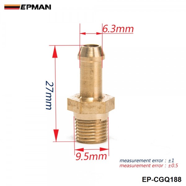 EPMAN -Turbocharger Compressor Brass Boost Nipple For T2 T25 T28 T3 T34 Turbo 1/8"Male NPT EP-CGQ188 EPMAN -Turbocharger Compressor Brass Boost Nipple For T2 T25 T28 T3 T34 Turbo 1/8"Male NPT EP-CGQ188