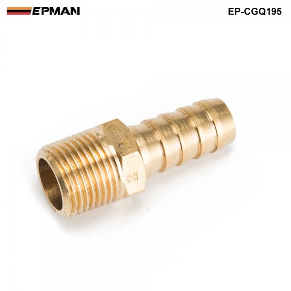 EPMAN -1/2 inch Hose Barb X 3/8" NPT - Male Insert Brass Hose Fitting For Fuel pump/Oil cooler For Honda Civic EP-CGQ195 