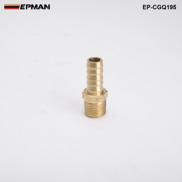 EPMAN -1/2 inch Hose Barb X 3/8" NPT - Male Insert Brass Hose Fitting For Fuel pump/Oil cooler For Honda Civic EP-CGQ195 