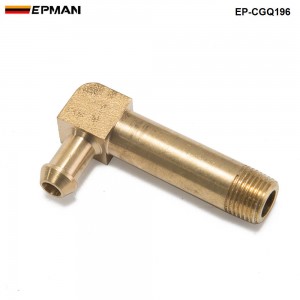 EPMAN -45mm Brass Boost Hose Barb to Male Thread Elbow Fitting For T2 T3 Turbo 1/8"Male NPT 90 Degree EP-CGQ196