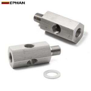 EPMAN 1/8'' NPT & 1/8" BSPT & M10 Oil Pressure Sensor Tee To NPT Adapter Turbo Supply Feed Line Gauge NPT Male Famale Joint Connector Auto Accessories