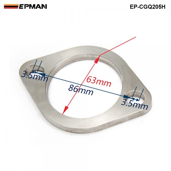 EPMAN Universal Exhaust Flange 2.5" Catback Exhaust 2 Blots Downpipe Muffler Cat Weldable EP-CGQ205H EPMAN Universal Exhaust Flange 2.5" Catback Exhaust 2 Blots Downpipe Muffler Cat Weldable EP-CGQ205H