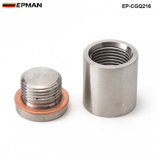  EPMAN -Racing Sport T304 1"Stainless Steel O2 / Oxygen Sensor Exhaust Bung (18mm x 1.5) W/plug EP-CGQ216