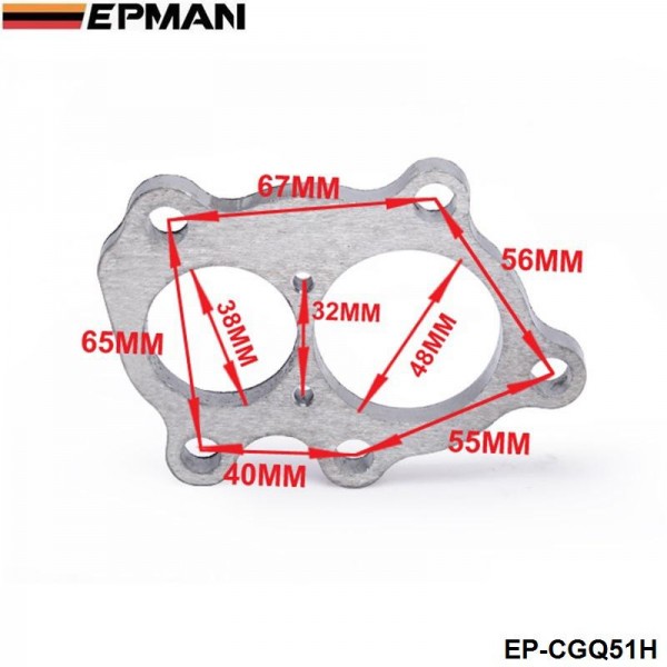 EPMAN 5-Bolt Turbo Turbine Outlet Downpipe Flange for Garrett T25 T210 GT32 Mild Steel EP-CGQ51H