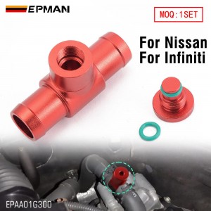EPMAN Upgraded Aluminum Coolant Bleeder Port Heater Hose Connector Adapter For Nissan 350Z For Infiniti Q45 G35 M35 M45 M56 FX35 FX50 QX50 QX70 Q70 92500-AR000 EPAA01G300