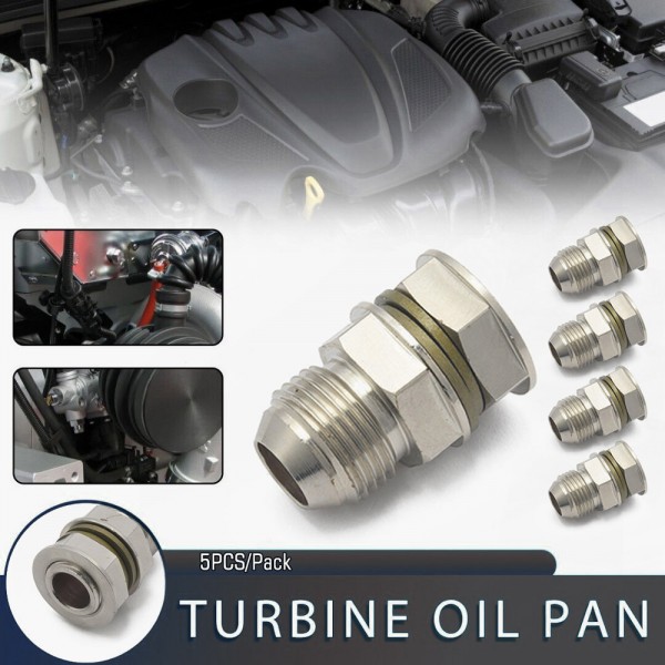 thumbnail image 2 of Turbo Oil Pan Drain Plug Adapter - 10AN To M18x1.5 Bung Fitting, No Weld Needed, Includes Nuts & Washers 2 of 10