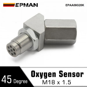 EPMAN Spacer Catalytic Adapter Bung M18 * 1.5 Oxygen O2 Sensor Fix Check Engine Light 45 Degree EPAA08G20K