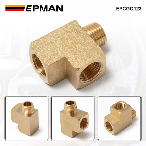 EPMAN Extruded Barstock Street Tee T Female Male Brass Fitting 1/4 NPT Oil Water Gas Pipe/Tank EPCGQ123