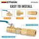 EPMAN Reducer Pipe Adapter 1/4" NPT Female To 1/8" NPT Male Brass Fitting Water Air Gas EPCGQ183