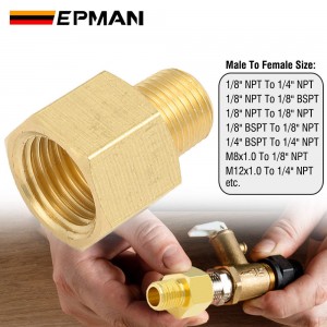EPMAN Reducer Pipe Adapter NPT/BSPT Female To NPT/BSPT Male Brass Fitting Water Air Gas