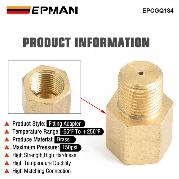 EPMAN 1/8" NPT Restrictor Fitting Extensions,Equal Male NPT Female NPT in Brass, American Male-Female Adapters EPCGQ184