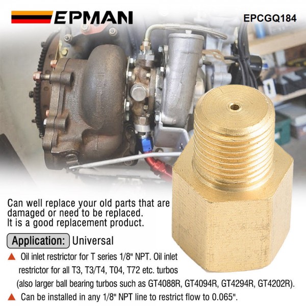 EPMAN 1/8" NPT Restrictor Fitting Extensions,Equal Male NPT Female NPT in Brass, American Male-Female Adapters EPCGQ184 EPMAN 1/8" NPT Restrictor Fitting Extensions,Equal Male NPT Female NPT in Brass, American Male-Female Adapters EPCGQ184