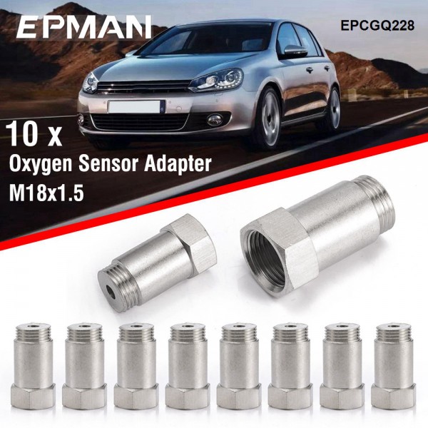 EPMAN 10PCS O2 Oxygen Sensor Spacer Test Pipe Extension Extender Adapter CEL M18X1.5 HHO 41mm Bung Test Pipe EPCGQ228 EPMAN 10PCS O2 Oxygen Sensor Spacer Test Pipe Extension Extender Adapter CEL M18X1.5 HHO 41mm Bung Test Pipe EPCGQ228