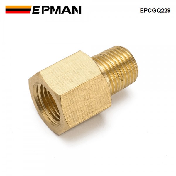 EPMAN 1/8" NPT Male to 1/8" BSPT Female Brass Pipe Fitting Connector Adapter For Pressure Gauge Air Gas Fuel Water EPCGQ229