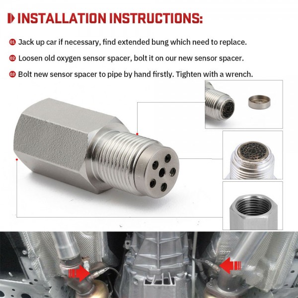 EPMAN O2 Oxygen Sensor Spacer M18x1.5mm Engine Adapter Bung Catalytic Hot Converter 02 Diagnostic Plug EPCGQ232 EPMAN O2 Oxygen Sensor Spacer M18x1.5mm Engine Adapter Bung Catalytic Hot Converter 02 Diagnostic Plug EPCGQ232