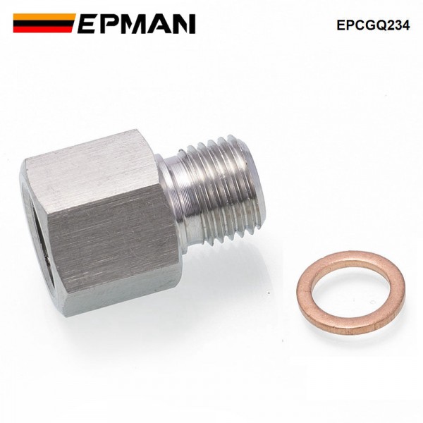 EPMAN 1/8" NPT Female To Metric M10X1.0 Male Oil Fuel Pressure Sensor Pump Adapter Gauge Sensor Adapter EPCGQ234
