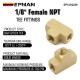 EPMAN Brass Tee Fitting 1/8" X 1/8" X 1/8" NPT Female Pipe Fittings For Vacuum Line, Fuel Pump, Oil Cooler EPCGQ239