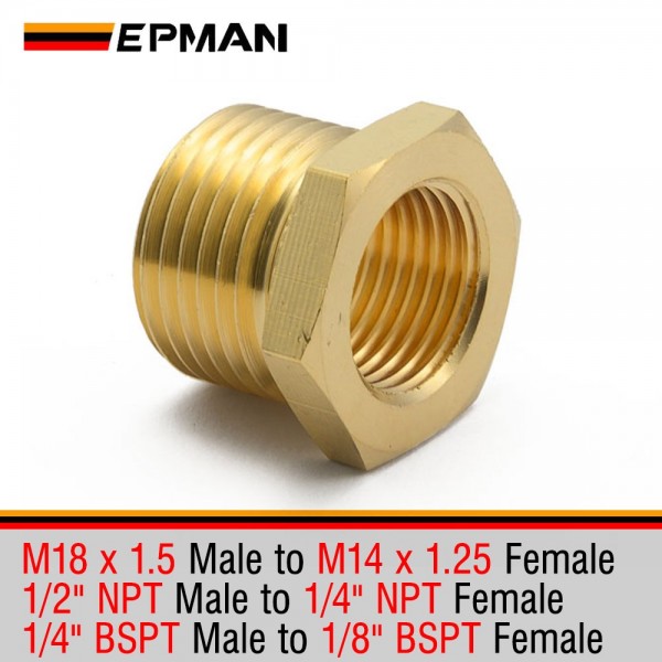 EPMAN Male To Female Pipe Reducer Hex Thread Brass Adapter Thread Valve EPMAN Male To Female Pipe Reducer Hex Thread Brass Adapter Thread Valve