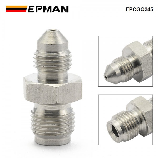 EPMAN -3AN Male To 7/16-24 Male Stainless Steel Concave Seat Inverted Flare Adapter Fitting For 1/4" Brake Line EPCGQ245 EPMAN -3AN Male To 7/16-24 Male Stainless Steel Concave Seat Inverted Flare Adapter Fitting For 1/4" Brake Line EPCGQ245