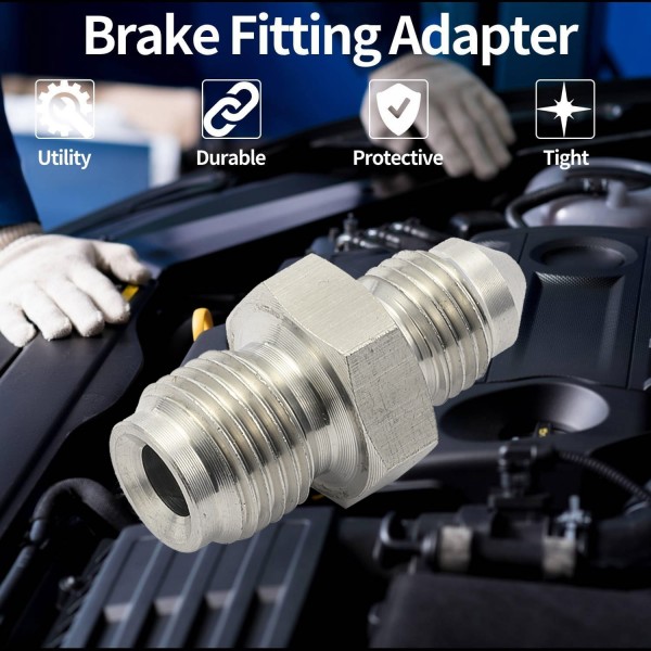 EPMAN -3AN Male To 7/16-24 Male Stainless Steel Concave Seat Inverted Flare Adapter Fitting For 1/4" Brake Line EPCGQ245 EPMAN -3AN Male To 7/16-24 Male Stainless Steel Concave Seat Inverted Flare Adapter Fitting For 1/4" Brake Line EPCGQ245