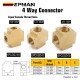 EPMAN Square 4 Ways Brass Pipe Tee Fittings Equal Female Connector 1/8" 1/4" 3/8" BSP Thread For Grease System Hydraulic System