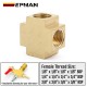 EPMAN Square 4 Ways Brass Pipe Tee Fittings Equal Female Connector 1/8" 1/4" 3/8" BSP Thread For Grease System Hydraulic System EPMAN Square 4 Ways Brass Pipe Tee Fittings Equal Female Connector 1/8" 1/4" 3/8" BSP Thread For Grease System Hydraulic System