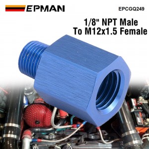 EPMAN Aluminium 1/8" NPT Male To M12x1.5 Female Hose End Port Conversion Fittings Alloy Adapter EPCGQ249