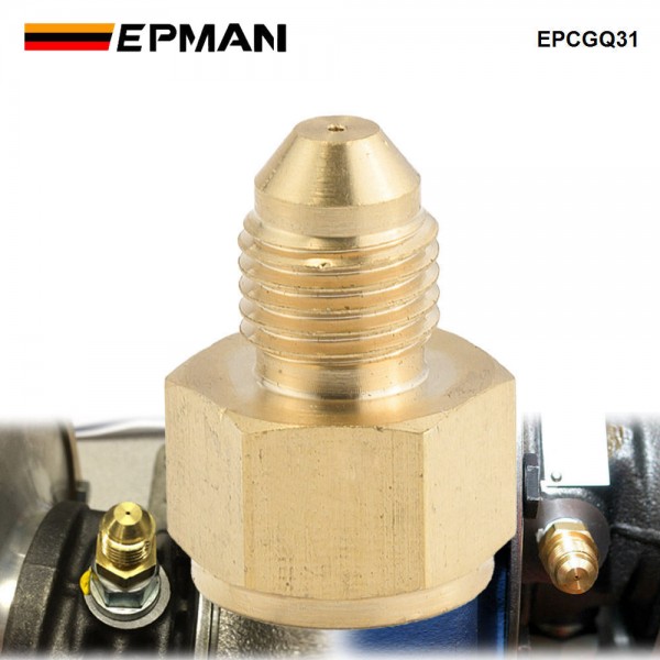 EPMAN Brass AN4 Inline Turbo Oil Feed Inlet Restrictor Fitting -4AN Male To -4AN Female 0.035" EPCGQ31