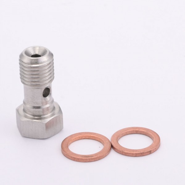 EPMAN Performance Banjo Bolt Single Stainless Steel 7/16" x 20 UNF, -4 AN JIC / -3 AN / M10 / M12 Turbo Brake Line Universal EPMAN Performance Banjo Bolt Single Stainless Steel 7/16" x 20 UNF, -4 AN JIC / -3 AN / M10 / M12 Turbo Brake Line Universal