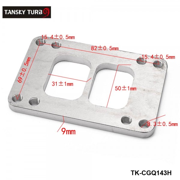 TANSKY -Turbo Manifold Flange SS Steel adapter T6 to T4 Divided Exhaust ...